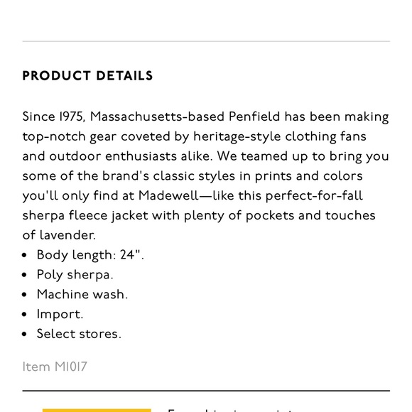 Madewell x Penfield® Mattawa Sherpa Fleece Jacket - Picture 5 of 10